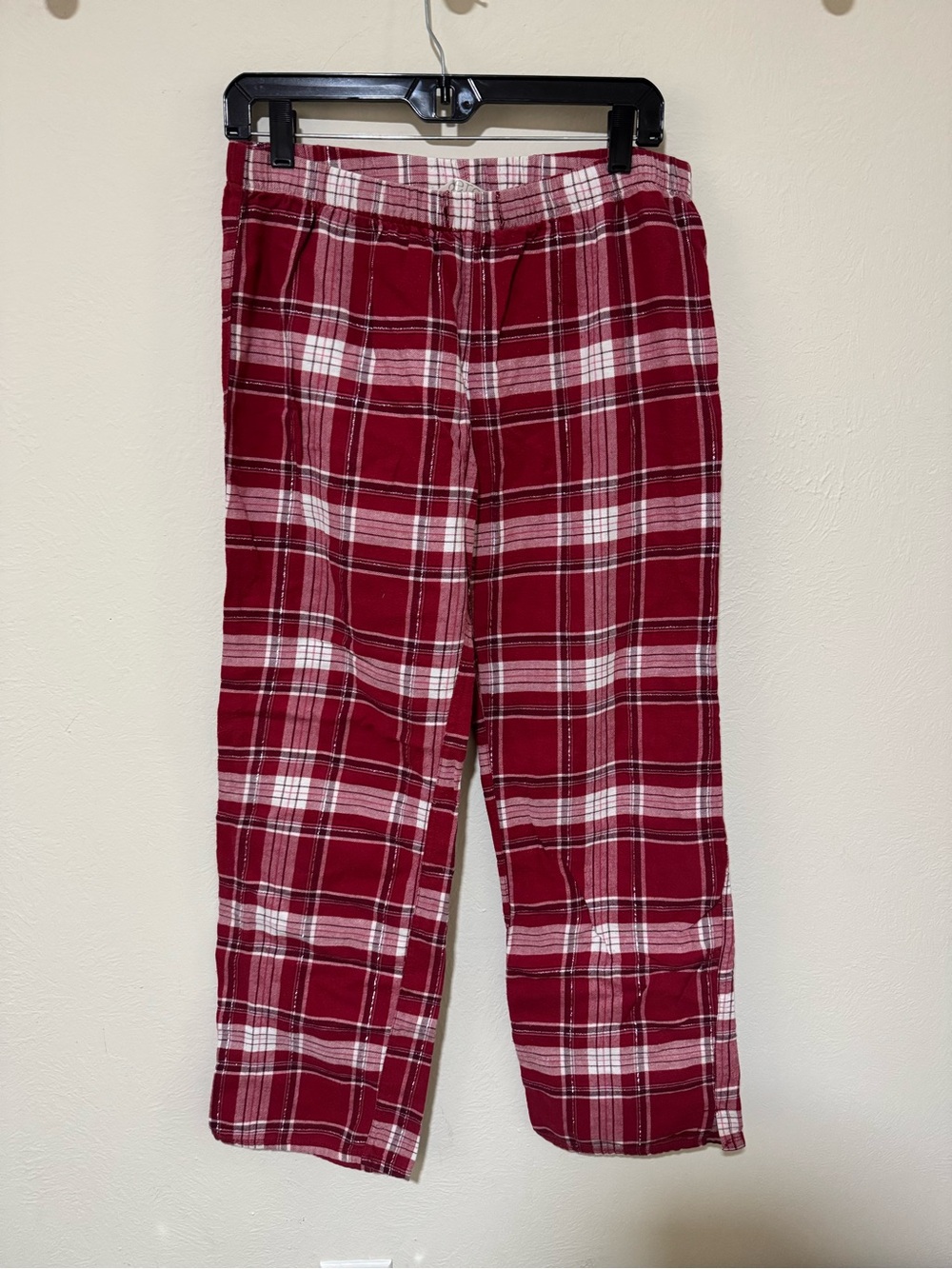 Red and White Plaid flannel pajama Pants